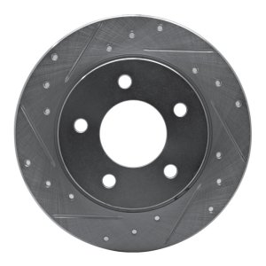 Mazda 3 Brake Rotor (1) - Rear Left - R1 Concepts - Drilled & Slotted - Silver - `04-`13